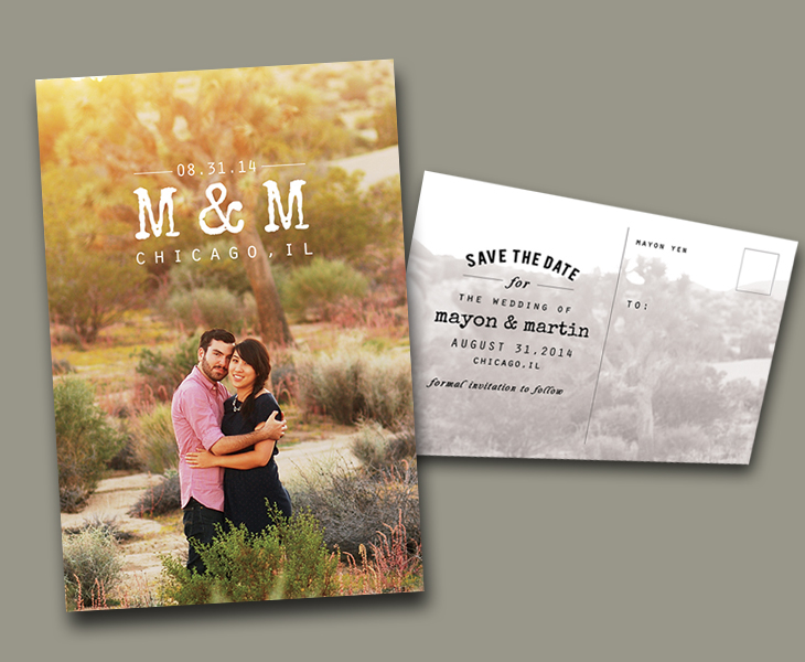 Wedding Save the Dates: Photography, Custom Design & Printing