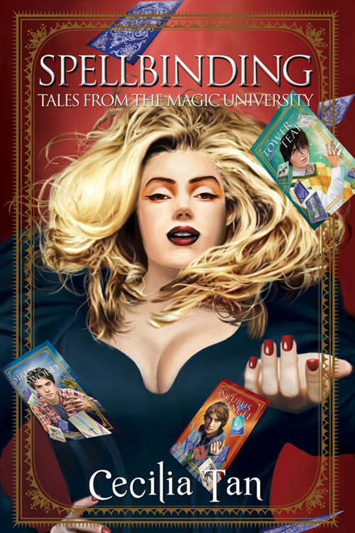 Cover illustration for “Spellbinding: Tales from The Magic University” by Cecilia Tan